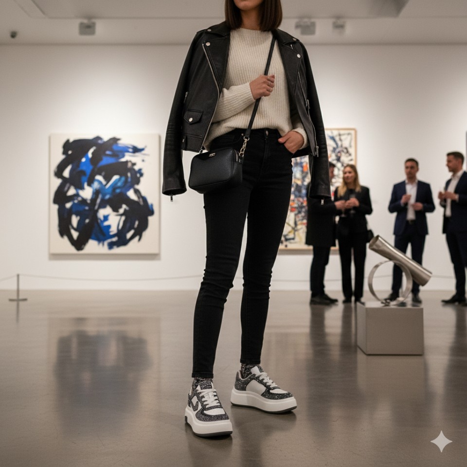 Zeytuk Füme Sneakers Hakiki Deri Kadın Ayakkabı