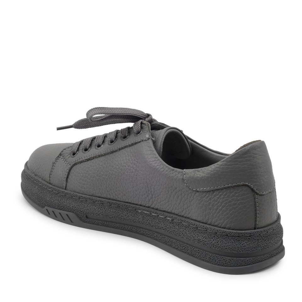 Zeytuk Gri Hakiki Deri Casual Kadın Ayakkabı 