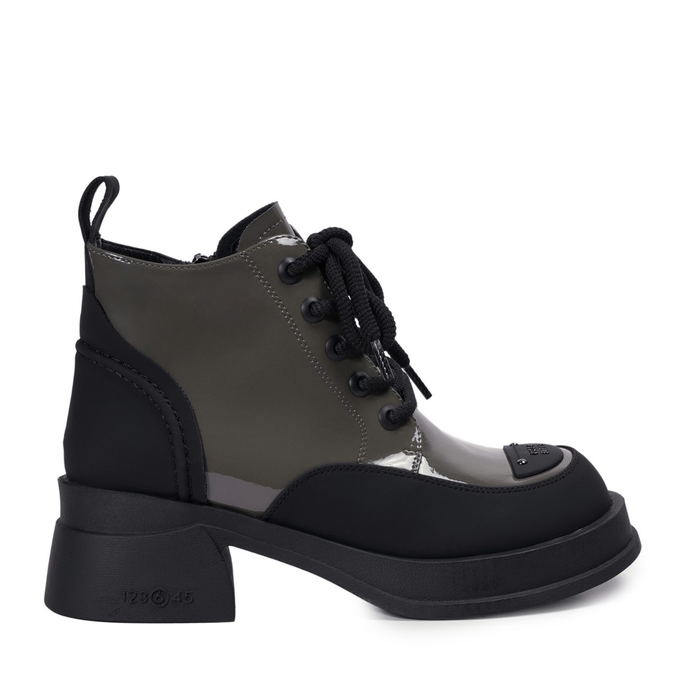 Zeytuk Haki Casual Rugan Deri Kadın Bot