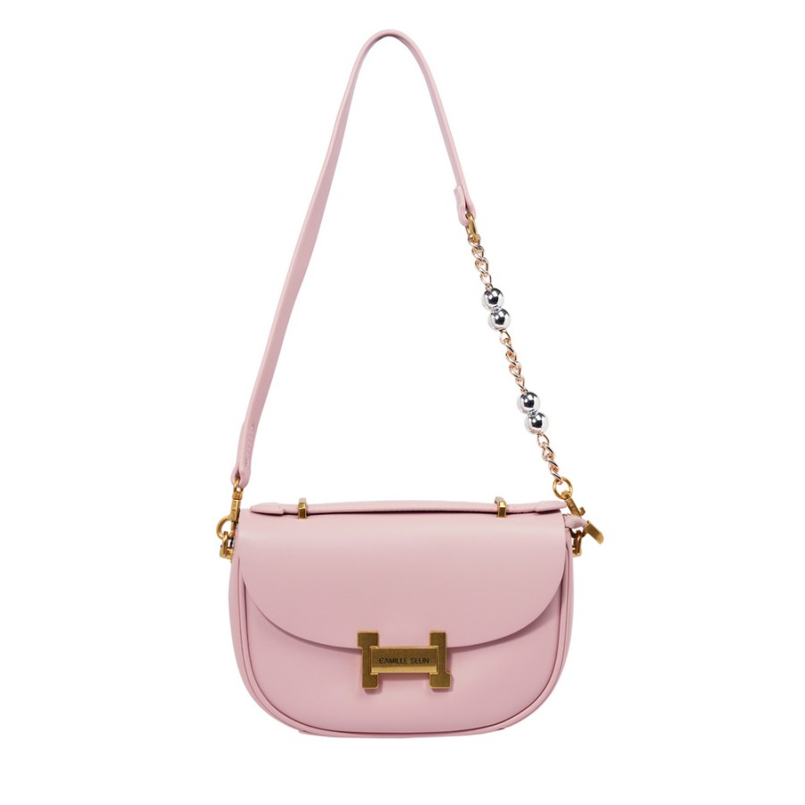 Zeytuk Hakiki Deri Pembe Kadın Omuz Çanta