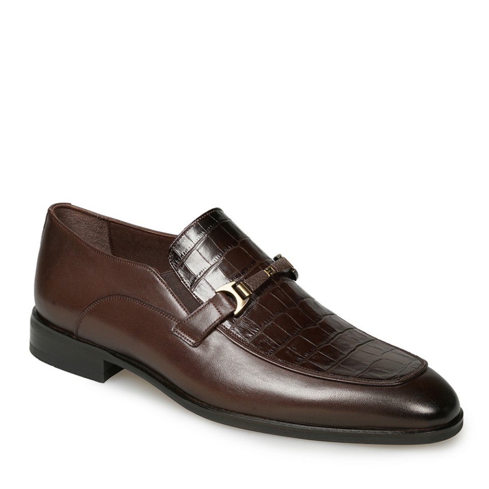 Zeytuk Kahverengi Hakiki Deri Klasik Erkek Ayakkabı