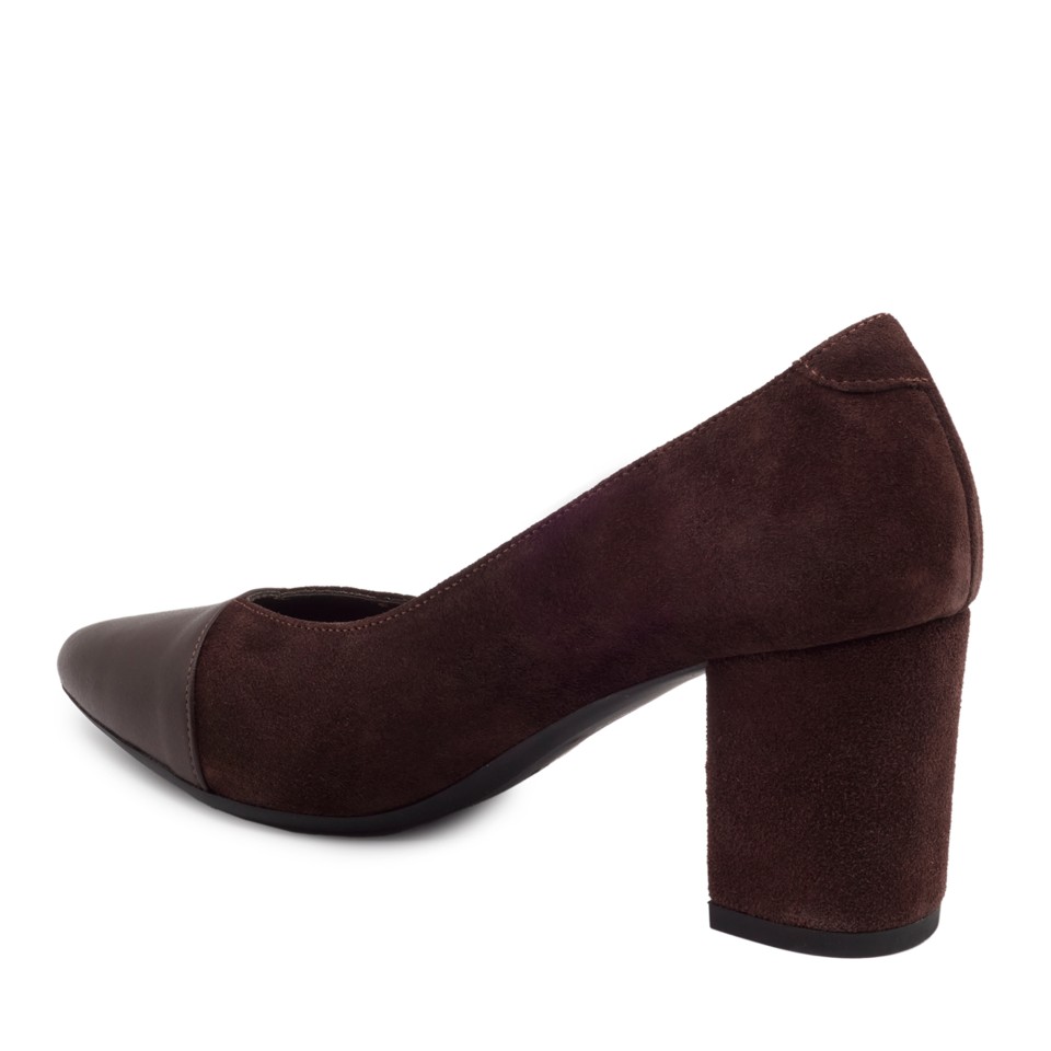 Zeytuk Kahverengi Hakiki Deri Klasik Kadın Ayakkabı