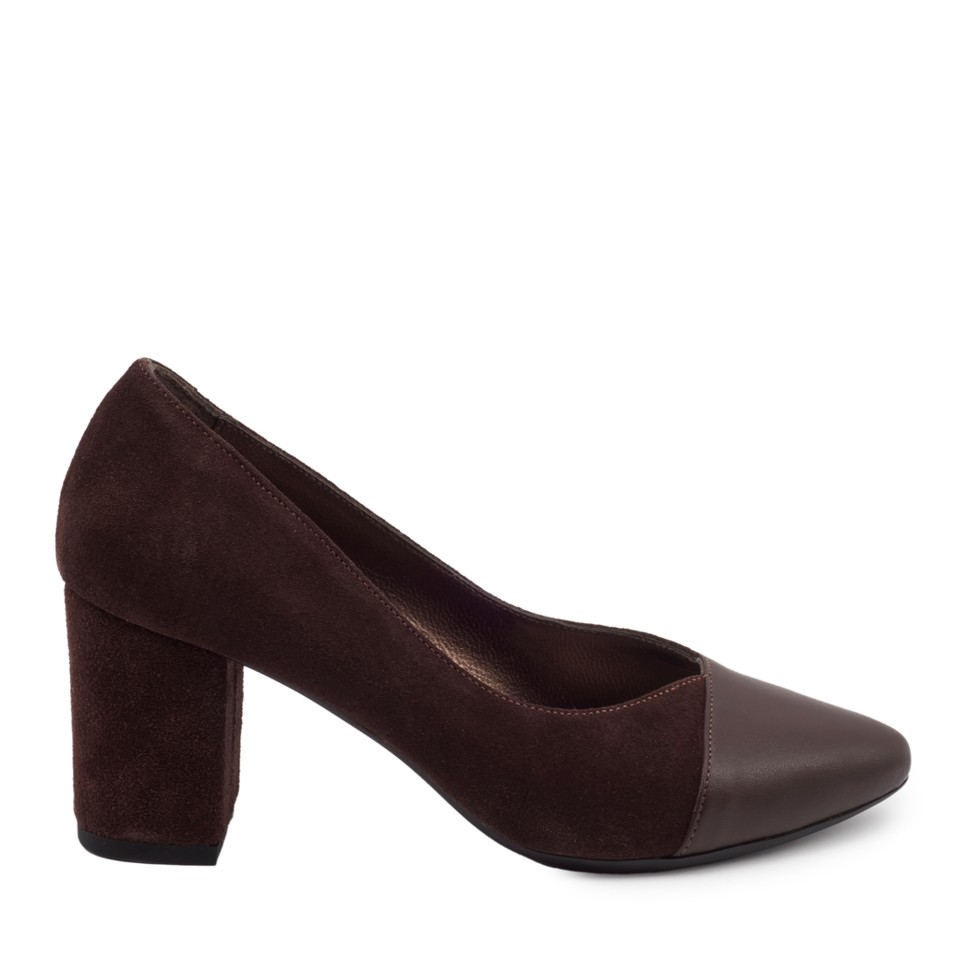 Zeytuk Kahverengi Hakiki Deri Klasik Kadın Ayakkabı