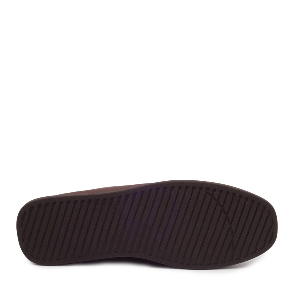 Zeytuk Kahverengi Hakiki Deri Loafer Kadın Ayakkabı 