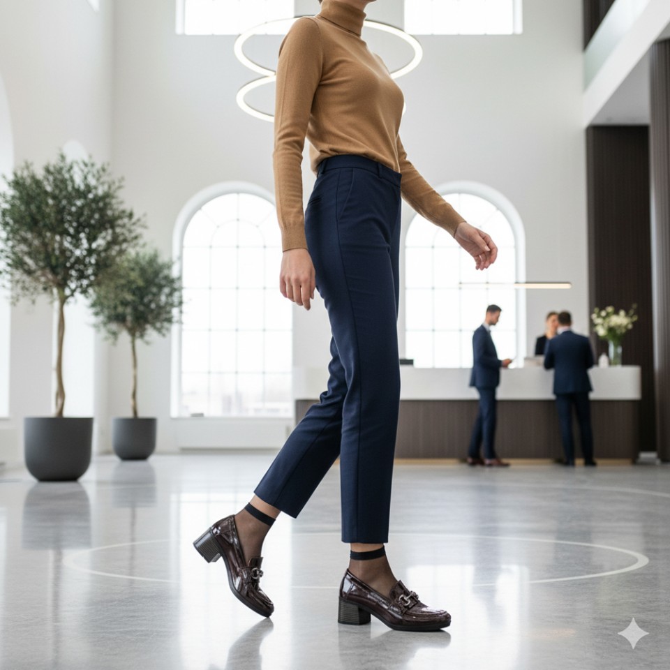 Zeytuk Kahverengi Kalın Topuklu Rugan Deri Kadın Ayakkabı