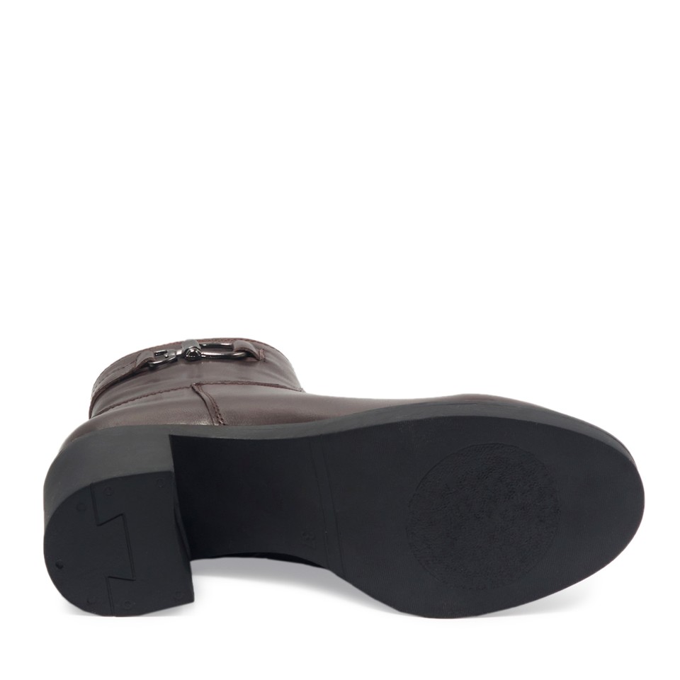 Zeytuk Kahverengi Klasik Deri Kadın Bot