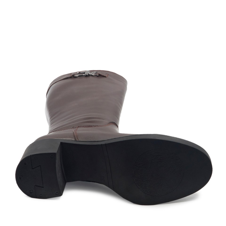 Zeytuk Kahverengi Klasik Deri Kadın Çizme