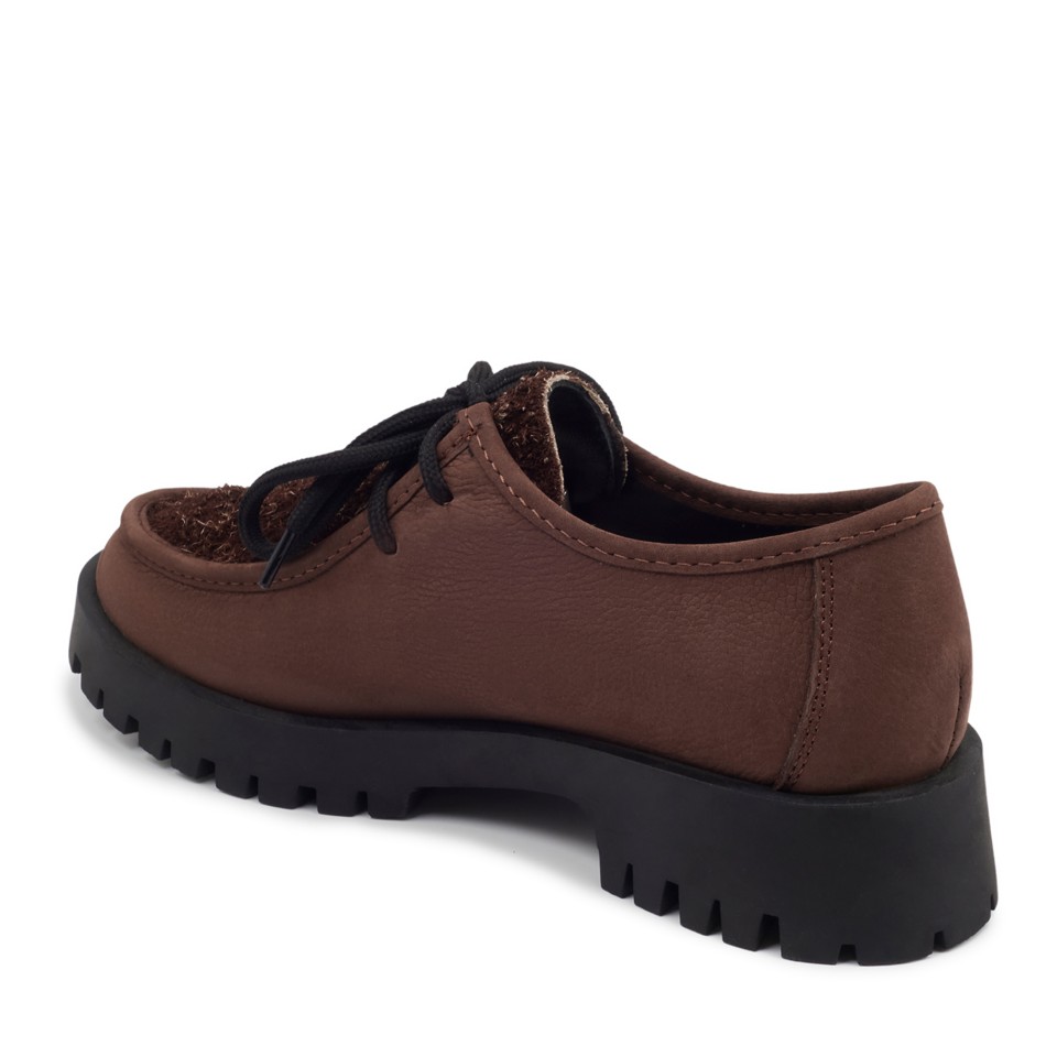 Zeytuk Kahverengi Nubuk Loafer Kadın Ayakkabı