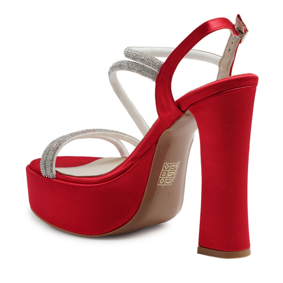 Zeytuk Kırmızı Abiye Tekstil Kadın Ayakkabı