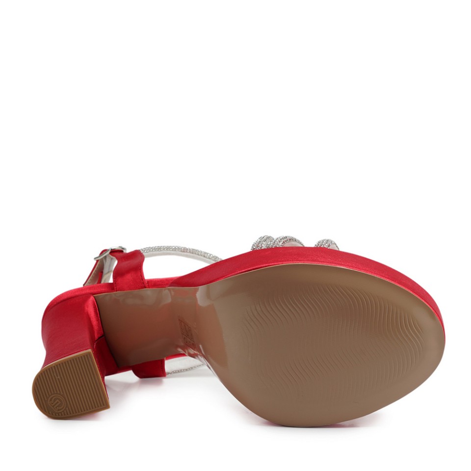 Zeytuk Kırmızı Abiye Tekstil Kadın Ayakkabı