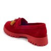 Zeytuk Kırmızı Süet Loafer Kadın Ayakkabı