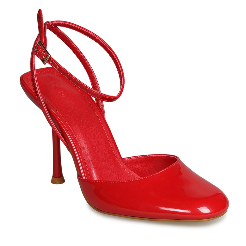 Zeytuk Kırmızı Topuklu Rugan Deri Kadın Ayakkabı