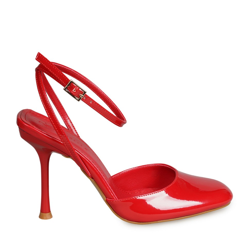 Zeytuk Kırmızı Topuklu Rugan Deri Kadın Ayakkabı