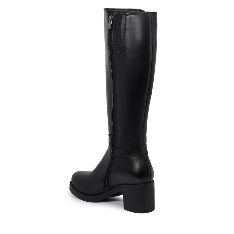 Zeytuk Klasik Hakiki Deri Siyah Kadın Çizme