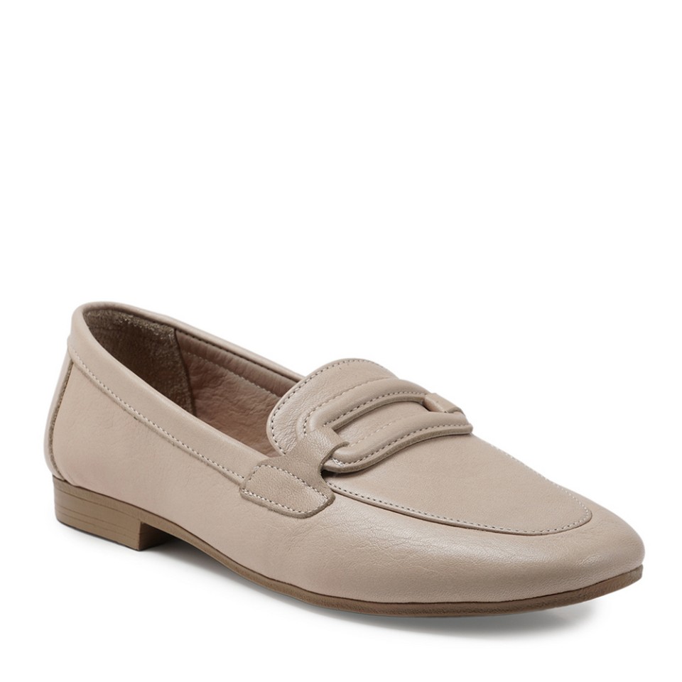 Zeytuk Krem Casual Deri Kadın Ayakkabı 