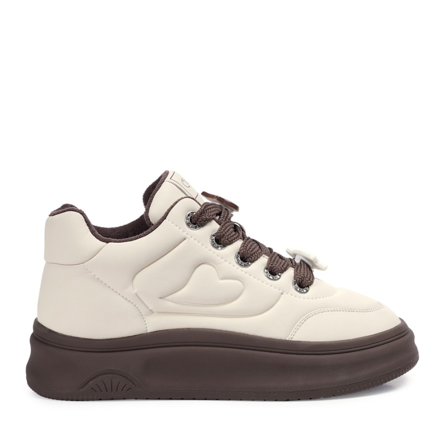 Zeytuk krem Casual Vegan Kadın Ayakkabı