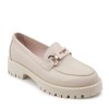 Zeytuk Krem Hakiki Deri Loafer Kadın Ayakkabı
