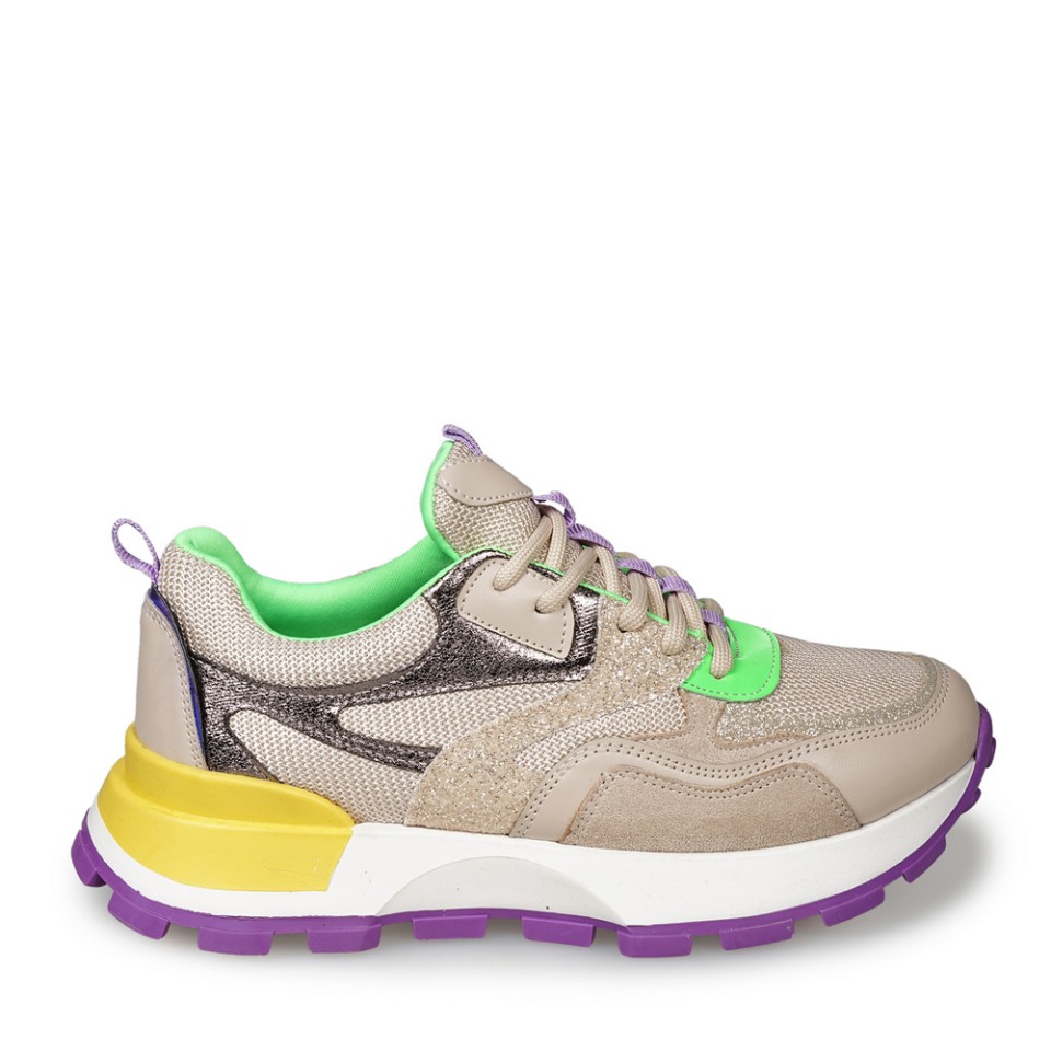 Zeytuk Krem Sneakers Tekstil Kadın Ayakkabı 