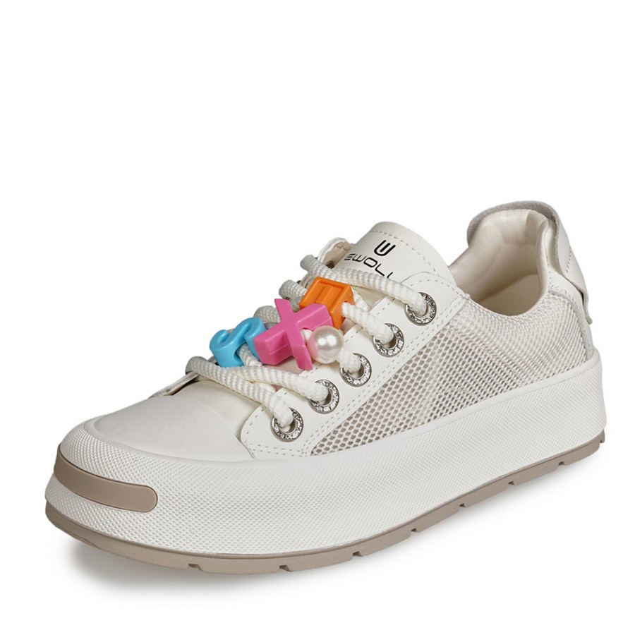 Zeytuk Krem Sneakers Tekstil Kadın Ayakkabı