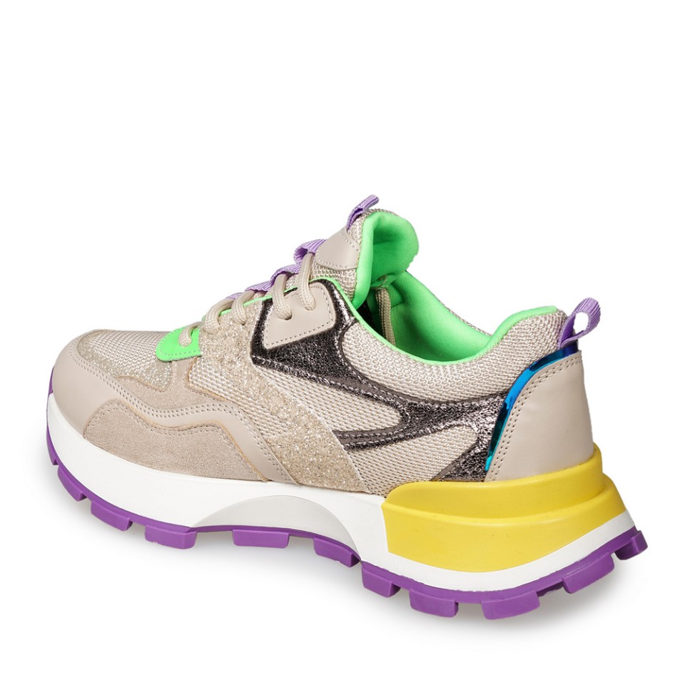 Zeytuk Krem Sneakers Tekstil Kadın Ayakkabı