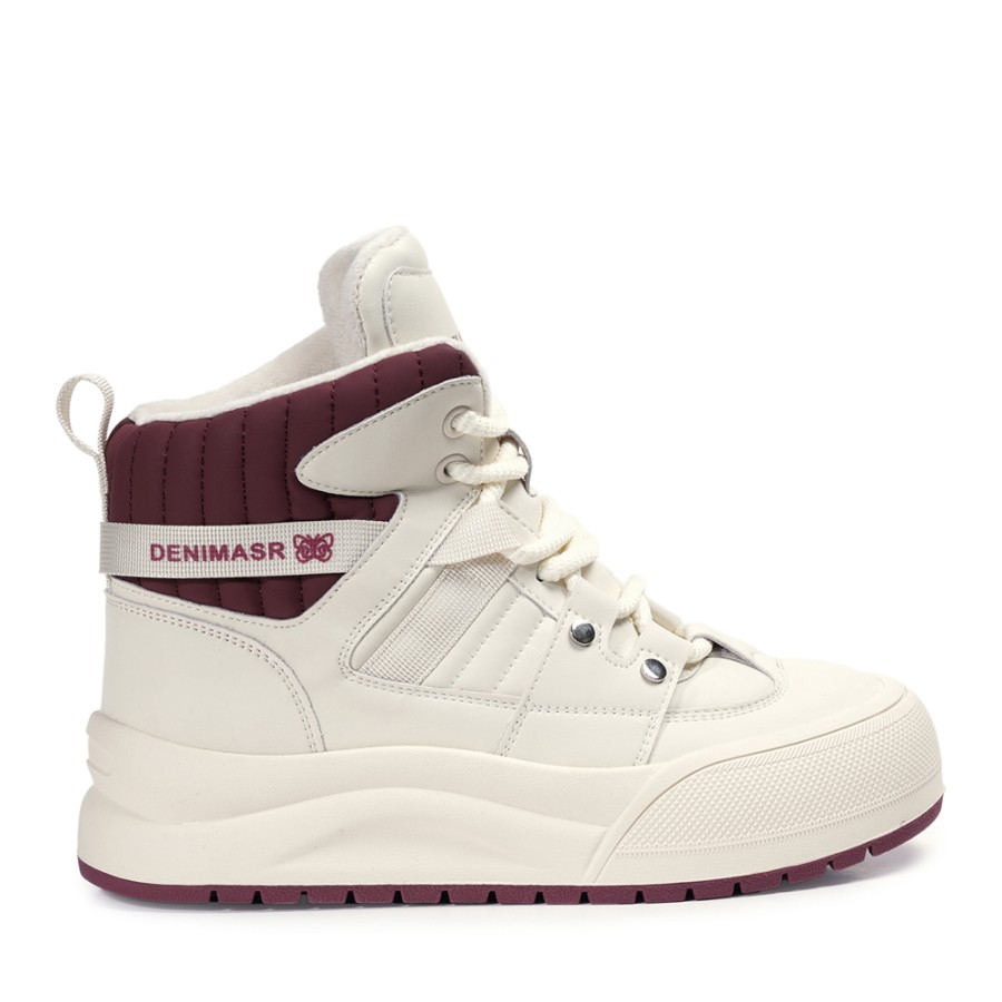 Zeytuk Krem Sneakers Vegan Kadın Bot