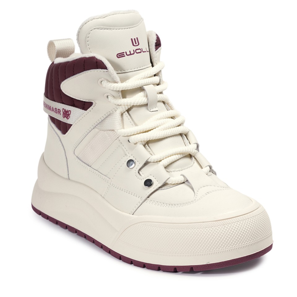 Zeytuk Krem Sneakers Vegan Kadın Bot