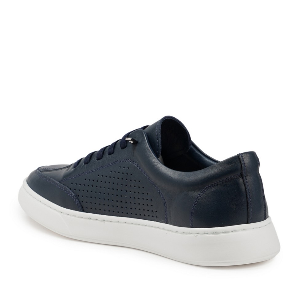 Zeytuk Lacivert Casual Hakiki Deri Erkek Ayakkabı