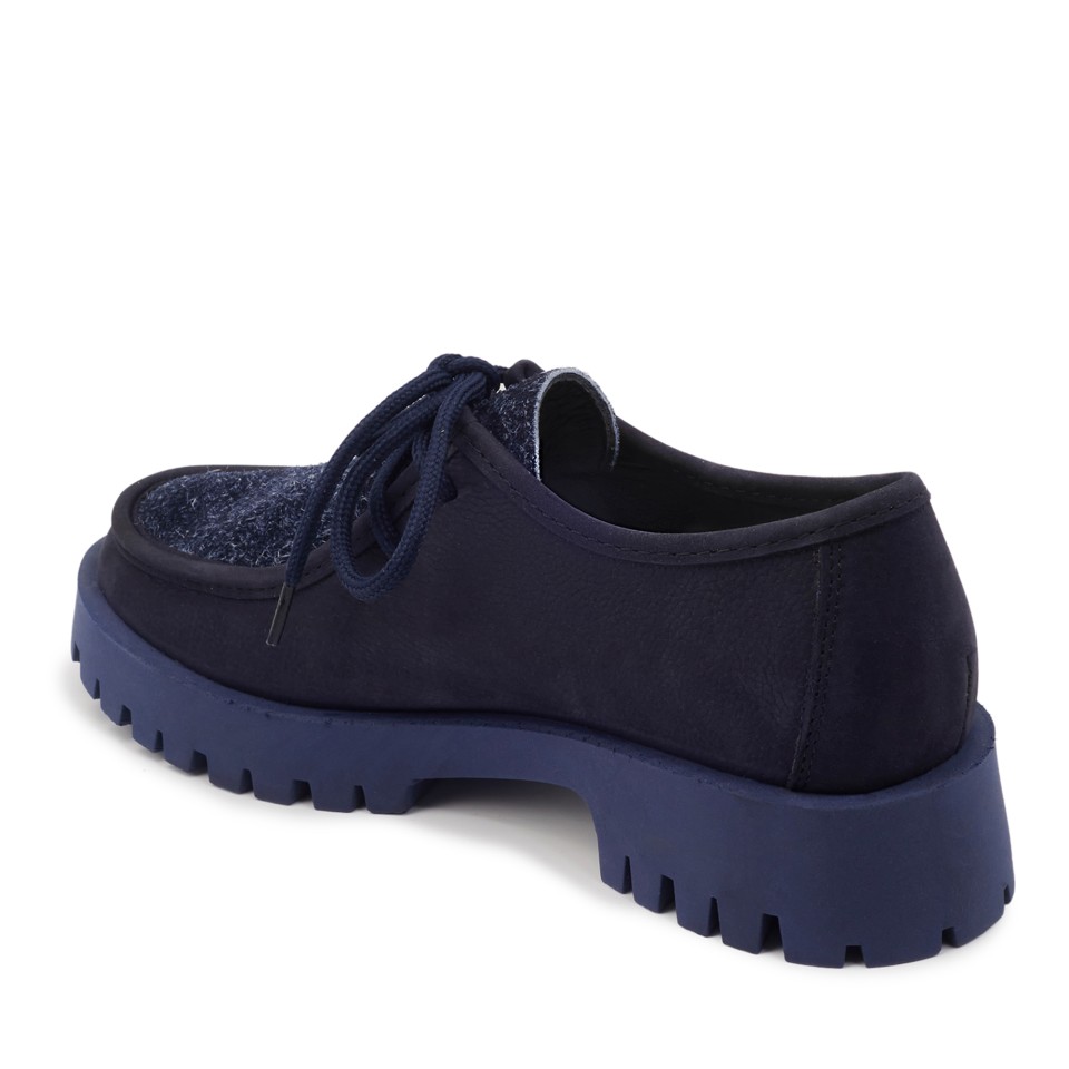 Zeytuk Lacivert Nubuk Loafer Kadın Ayakkabı