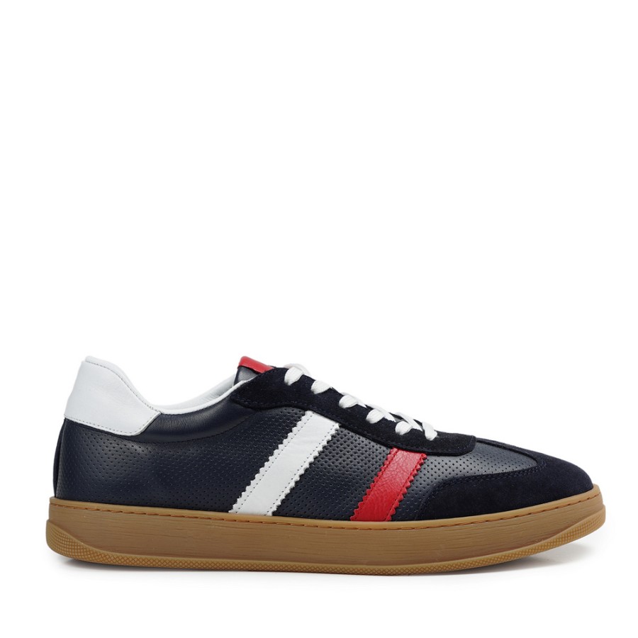 Zeytuk Lacivert Sneakers Hakiki Deri Erkek Ayakkabı