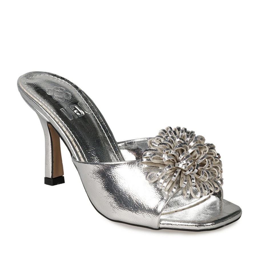 Zeytuk Lame Abiye Rugan Deri Kadın Terlik