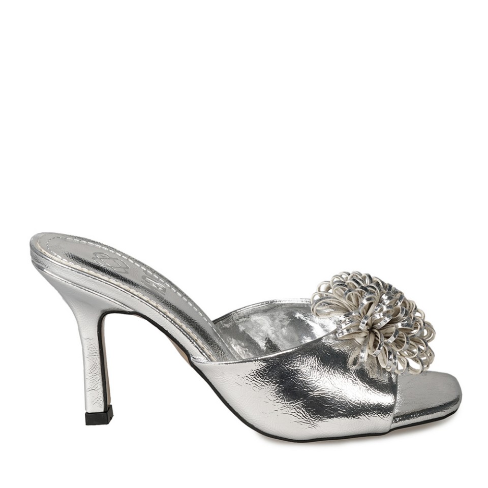 Zeytuk Lame Abiye Rugan Deri Kadın Terlik