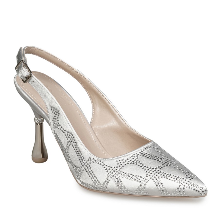 Zeytuk Lame Abiye Tekstil Kadın Ayakkabı 