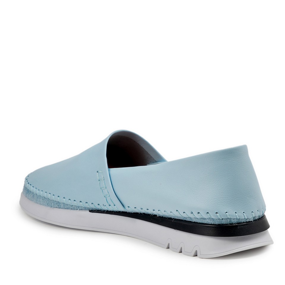 Zeytuk Mavi Espadril Deri Kadın Ayakkabı 