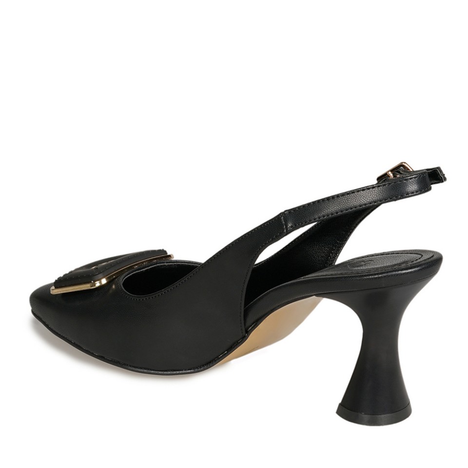 Zeytuk Siyah Abiye Deri Kadın Ayakkabı 