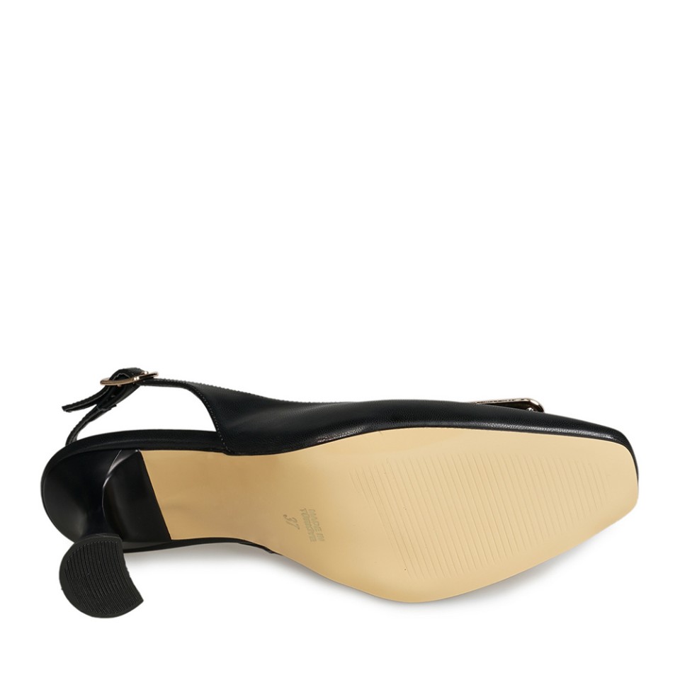 Zeytuk Siyah Abiye Deri Kadın Ayakkabı