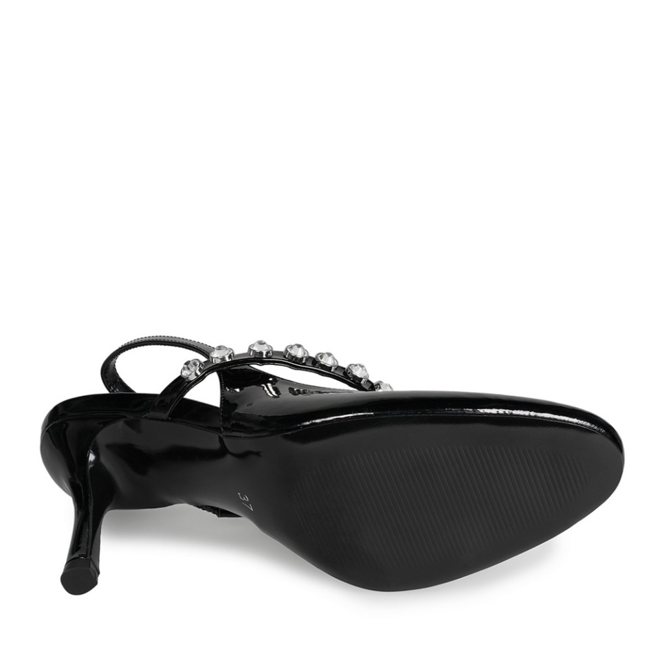 Zeytuk Siyah Abiye Rugan Deri Kadın Ayakkabı