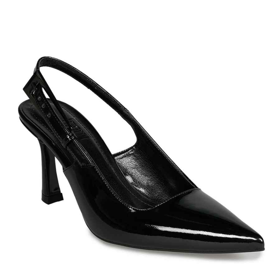 Zeytuk Siyah Abiye Rugan Deri Kadın Ayakkabı