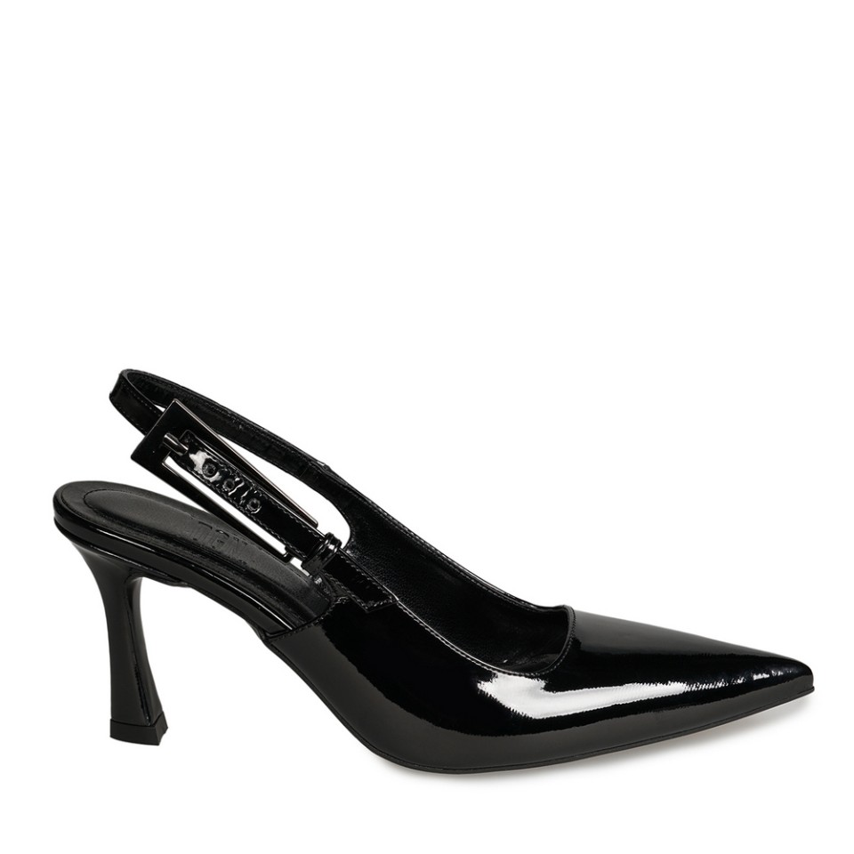 Zeytuk Siyah Abiye Rugan Deri Kadın Ayakkabı