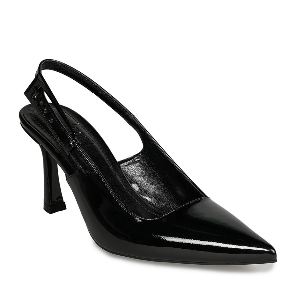 Zeytuk Siyah Abiye Rugan Deri Kadın Ayakkabı