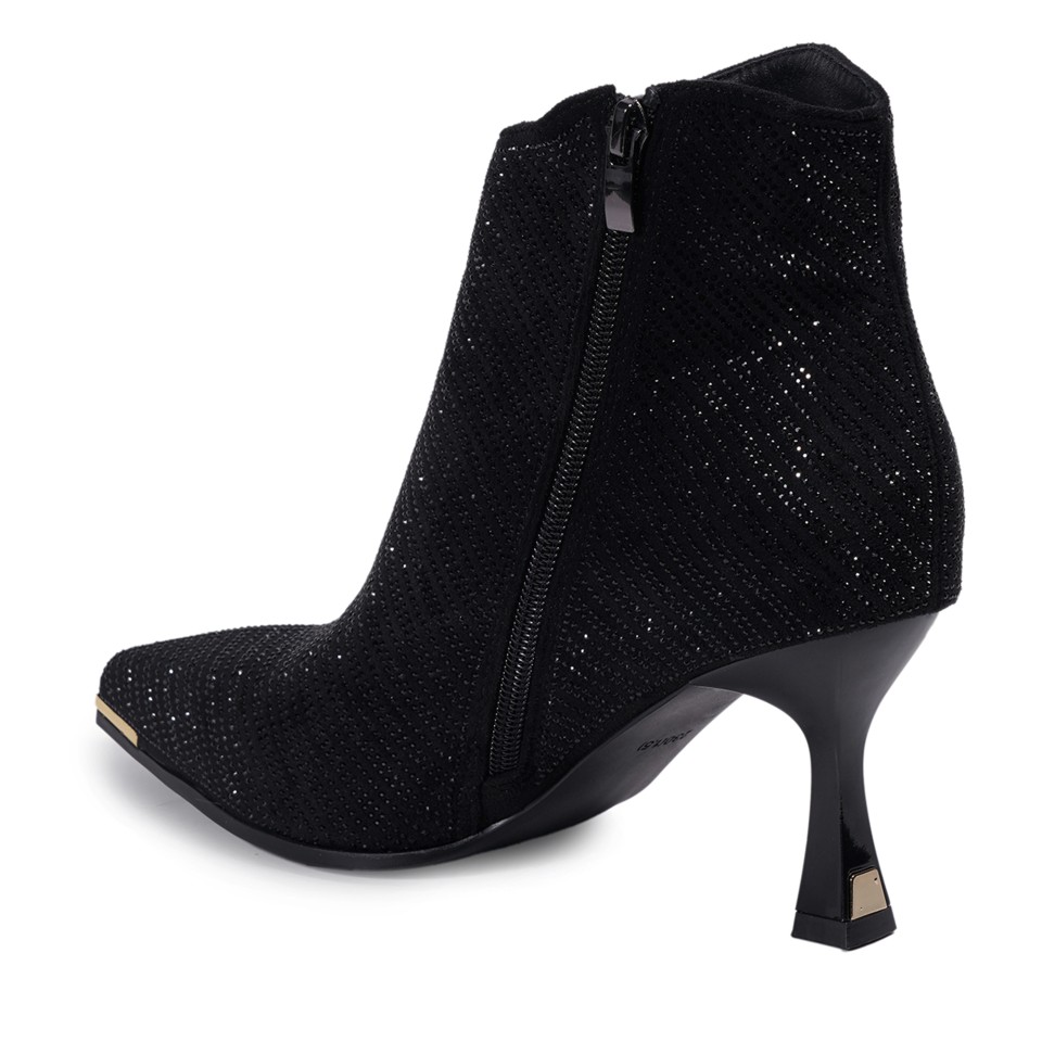 Zeytuk Siyah Abiye Süet Kadın Ayakkabı