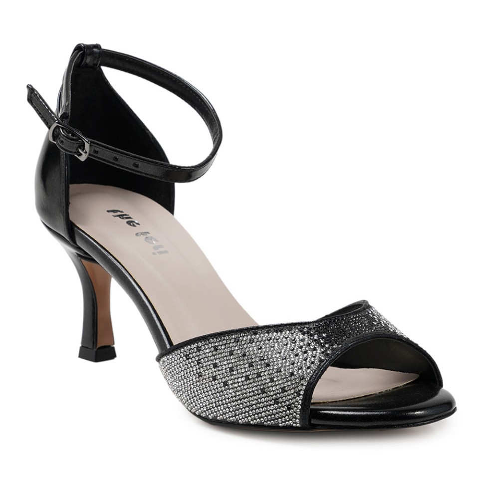 Zeytuk Siyah Abiye Tekstil Kadın Ayakkabı 