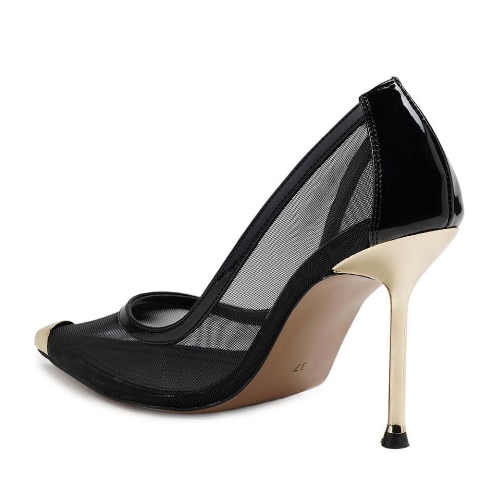 Zeytuk Siyah Abiye Tekstil Kadın Ayakkabı 