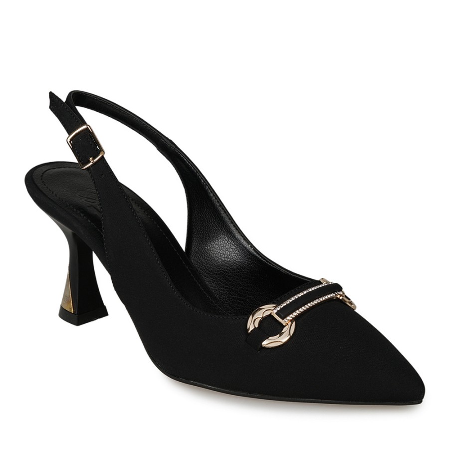 Zeytuk Siyah Abiye Tekstil Kadın Ayakkabı 