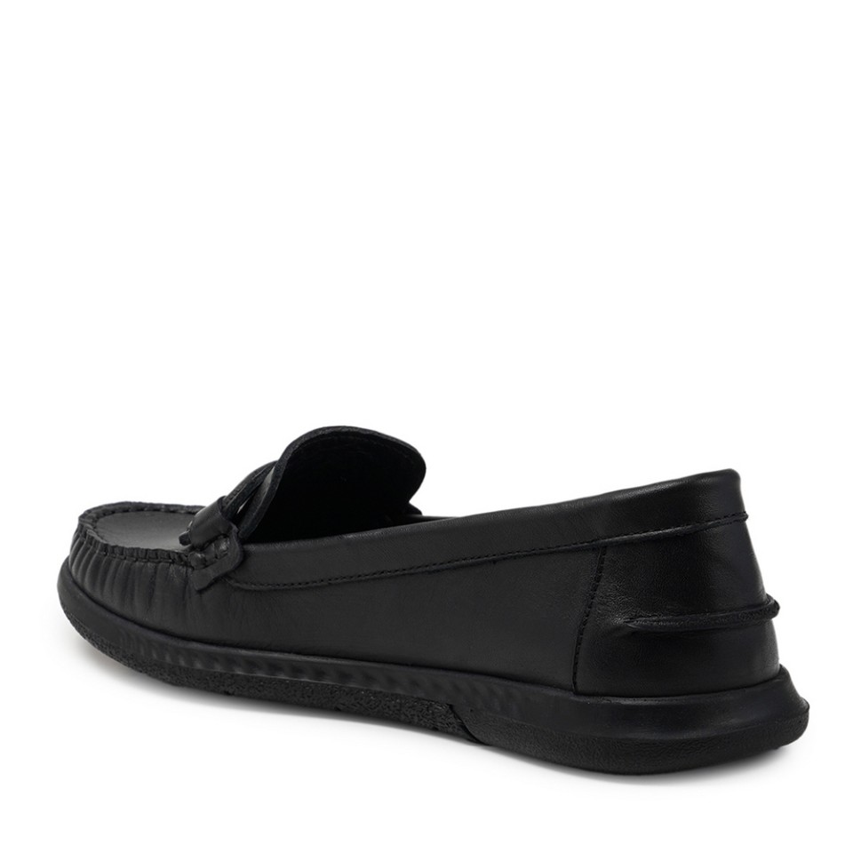 Zeytuk Siyah Casual Deri Kadın Ayakkabı