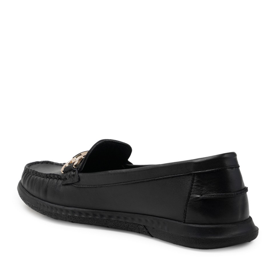 Zeytuk Siyah Casual Deri Kadın Ayakkabı