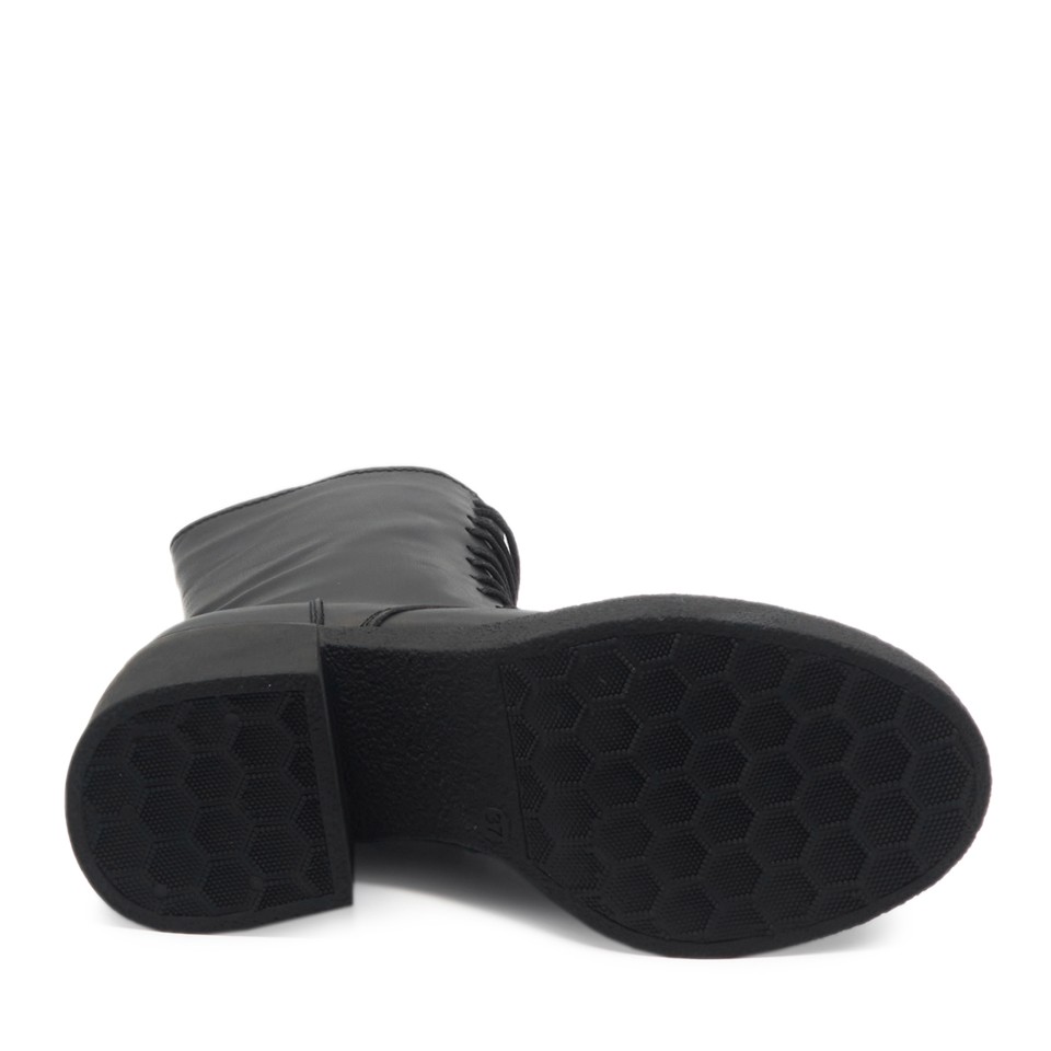 Zeytuk Siyah Casual Deri Kadın Bot 