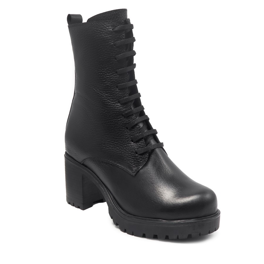 Zeytuk Siyah Casual Deri Kadın Bot 