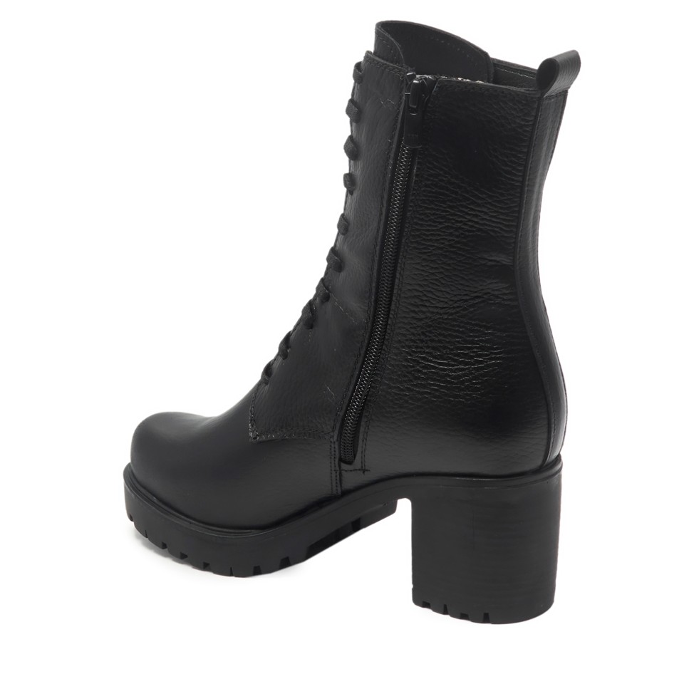 Zeytuk Siyah Casual Deri Kadın Bot