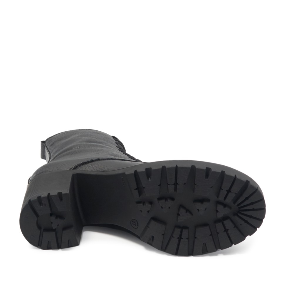 Zeytuk Siyah Casual Deri Kadın Bot