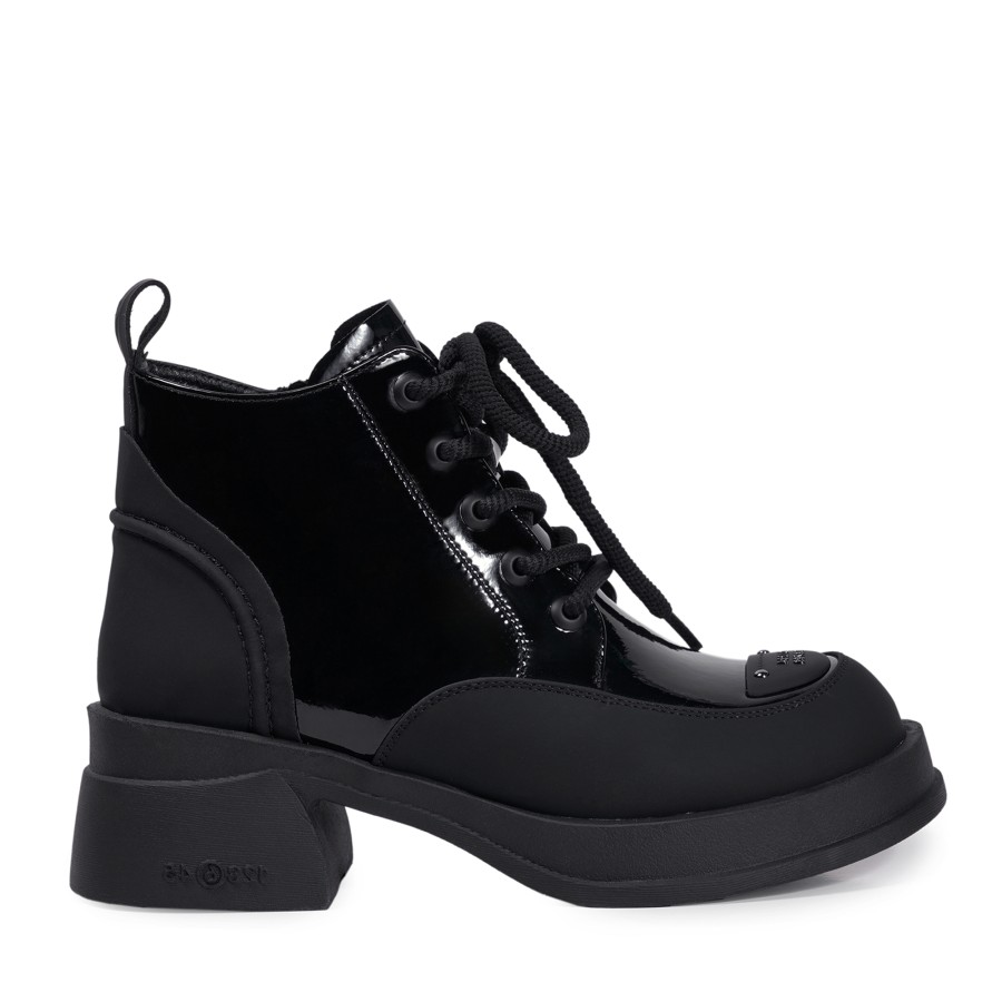 Zeytuk Siyah Casual Rugan Deri Kadın Bot